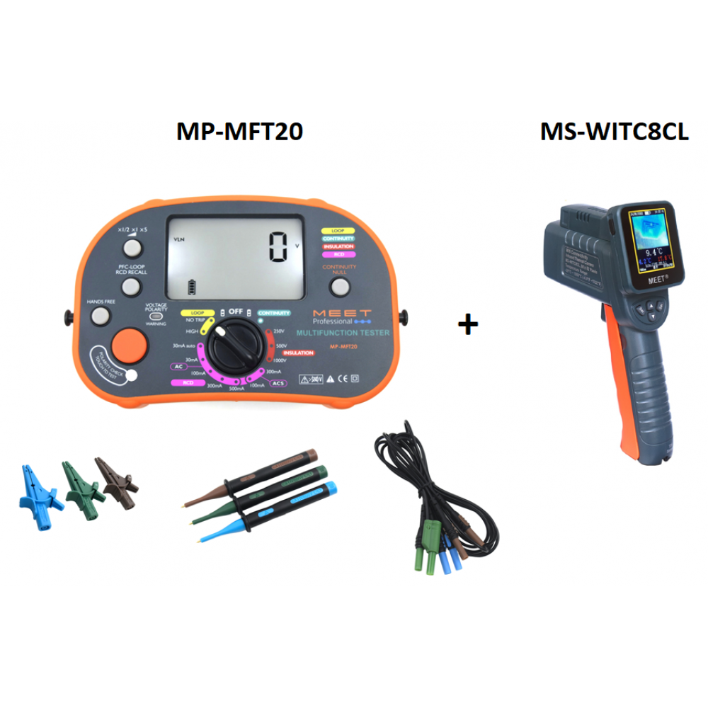 MP-MFT20 + MS-WITC8CL  專業級別多功能5合1測試儀 + 手持式熱成像儀帶記錄功能